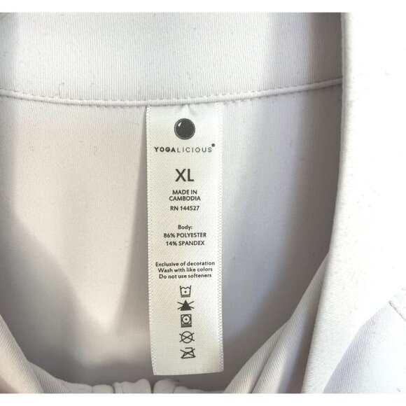 Yogalicious Womens White Full-Zip Jacket XL Polyester Spandex Blend - Picture 2 of 3